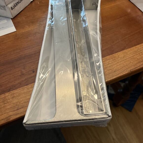 IKEA Ekby Bjarnum 11" Shelf Bracket 2-Pack Brushed Metal Chrome 101.361.35 - NEW - Picture 1 of 5